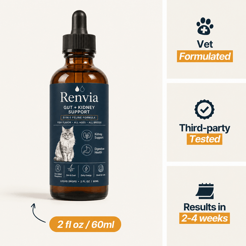 Renvia Kidney Support Drops for Cats — 5-in-1 Renal Formula