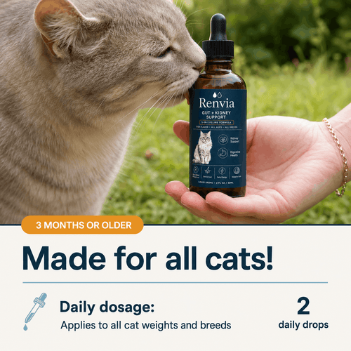 Renvia Kidney Support Drops for Cats — 5-in-1 Renal Formula