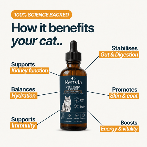 Renvia Kidney Support Drops for Cats — 5-in-1 Renal Formula